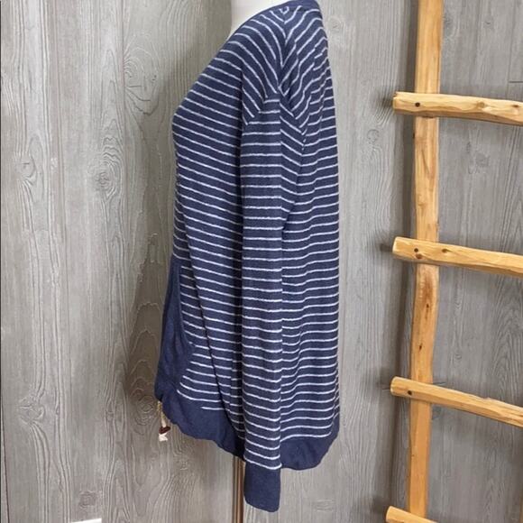 Saturday Sunday Striped Drawstring Sweatshirt SM - Picture 4 of 7